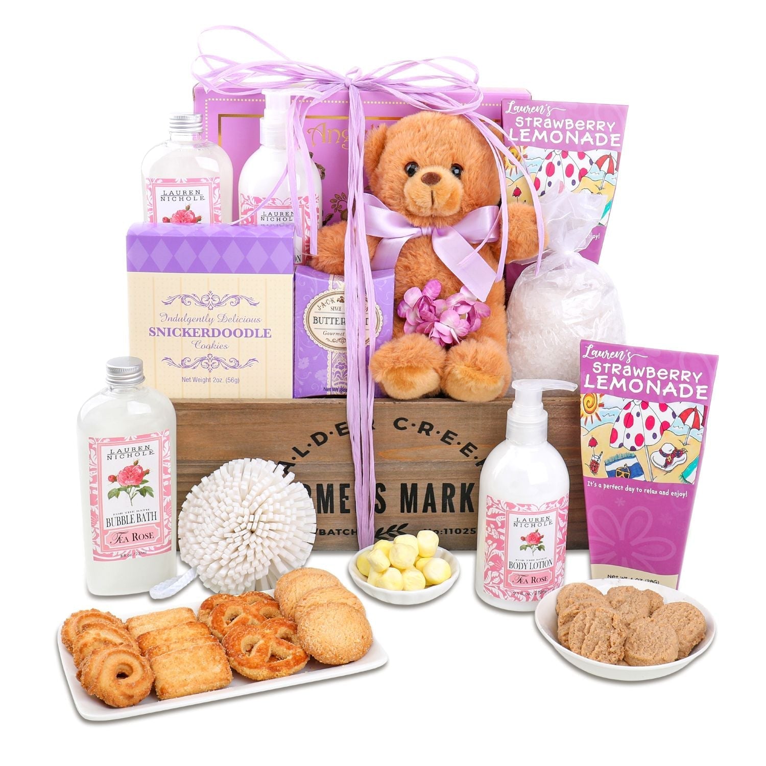 Pampered Rose Spa Gift Basket DestGlow
