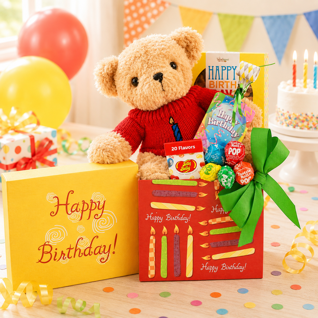 Happy Birthday Celebrations Bear Gift Box DestGlow