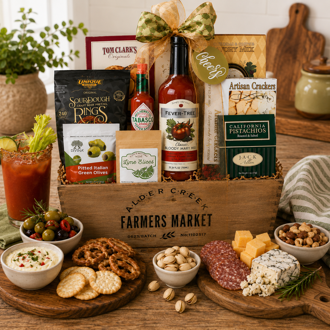 Farmers Market Bloody Mary Cocktail Gift Basket DestGlow