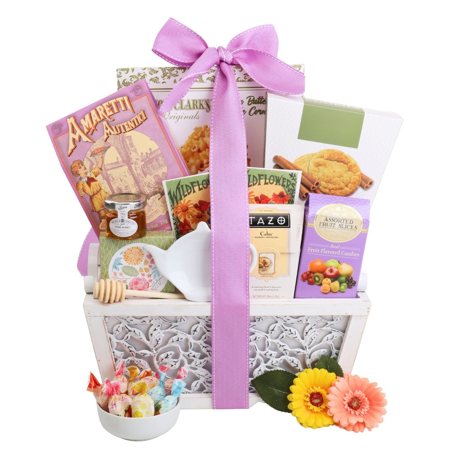 Garden of Indulgence Gourmet Gift Basket with Tea & Cookies DestGlow