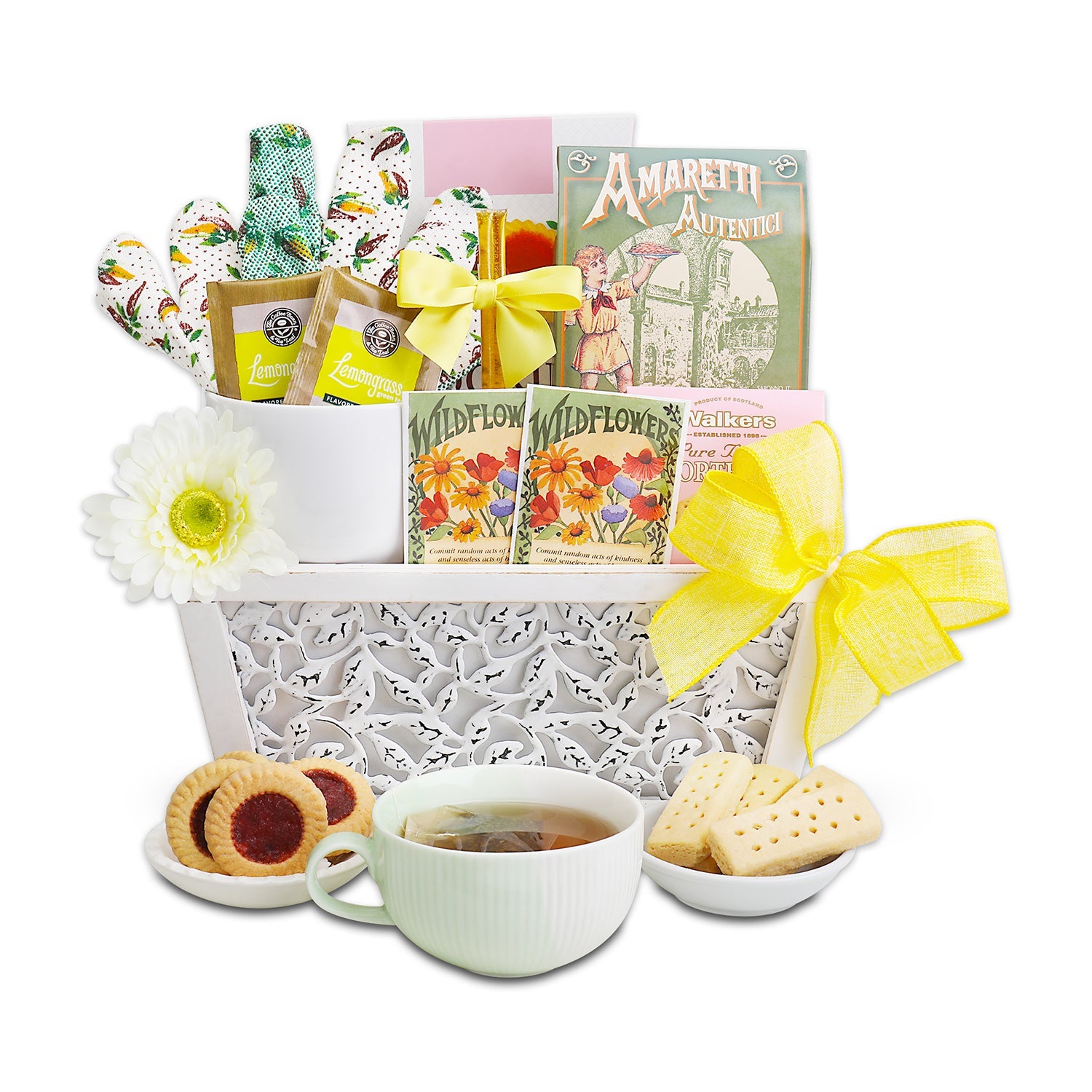 Planted With Love Cookies & Tea Gift Basket DestGlow