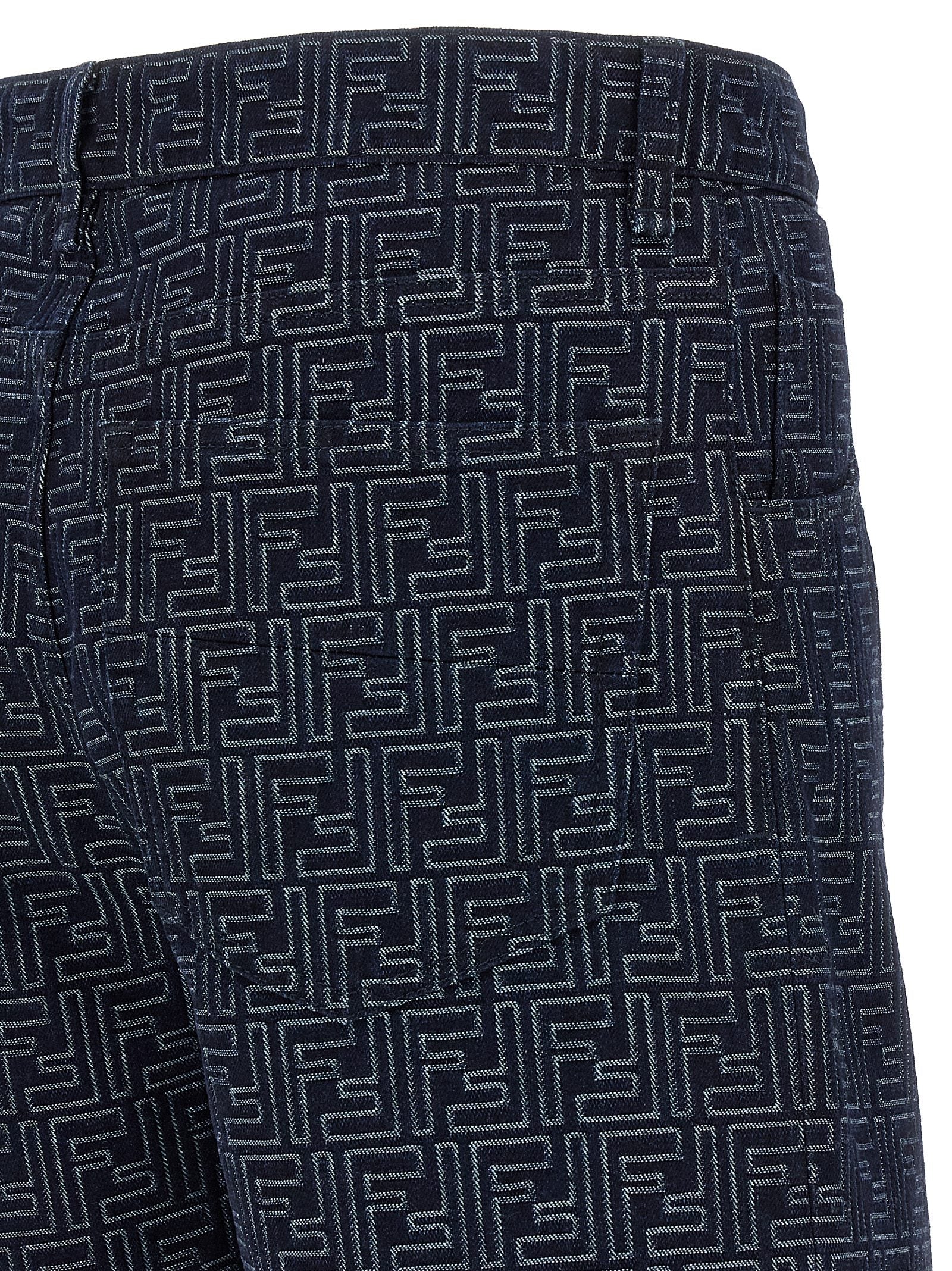 Fendi Men Bermuda Jeans Jacquard Ff DestGlow