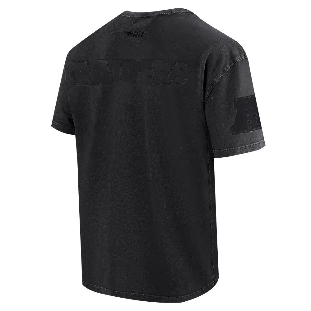 Pro Standard Raiders All-Over Logo Tee - Washed Black by Denim Exchange