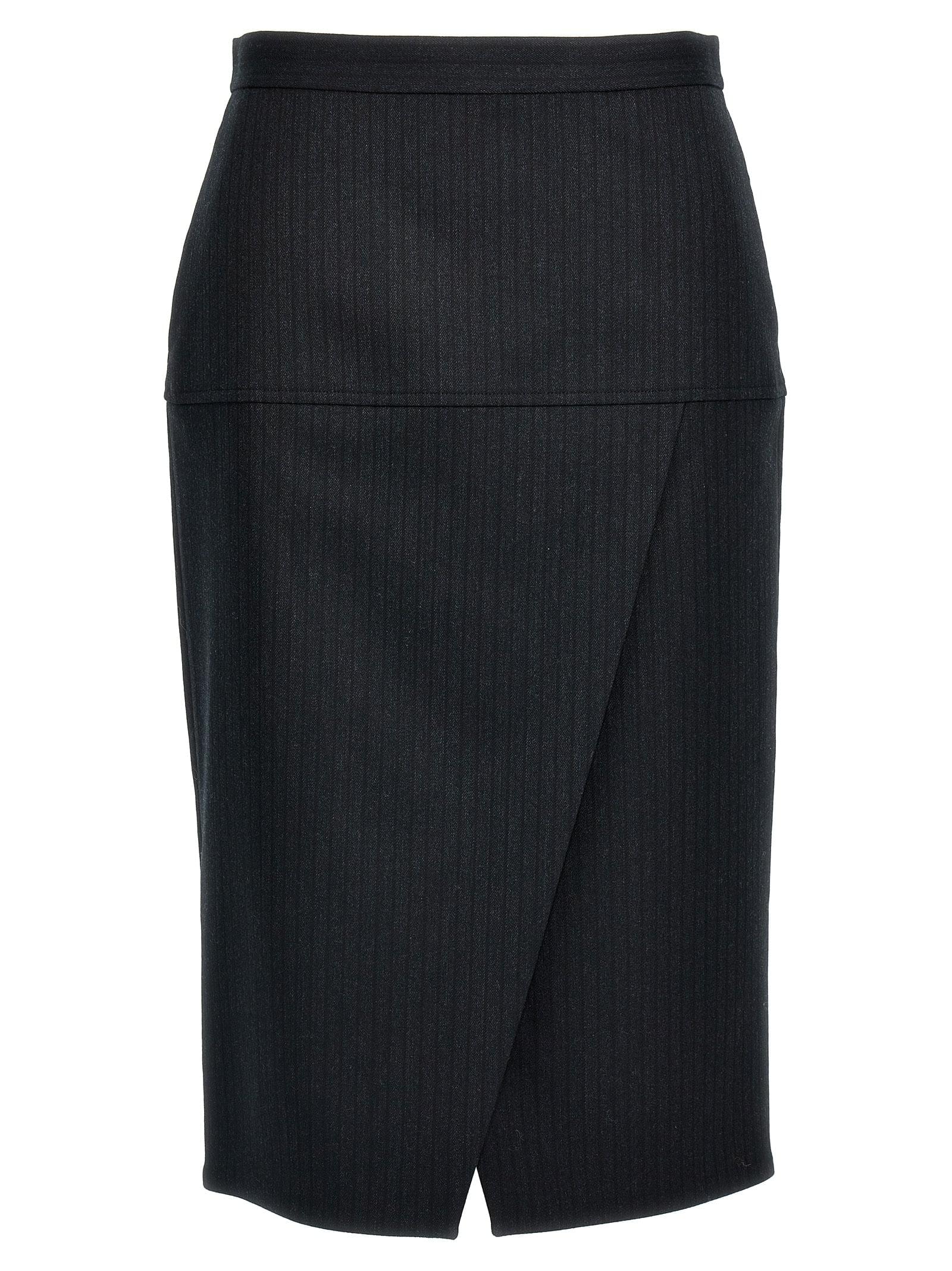 Fendi Women Pinstriped Wool Skirt DestGlow