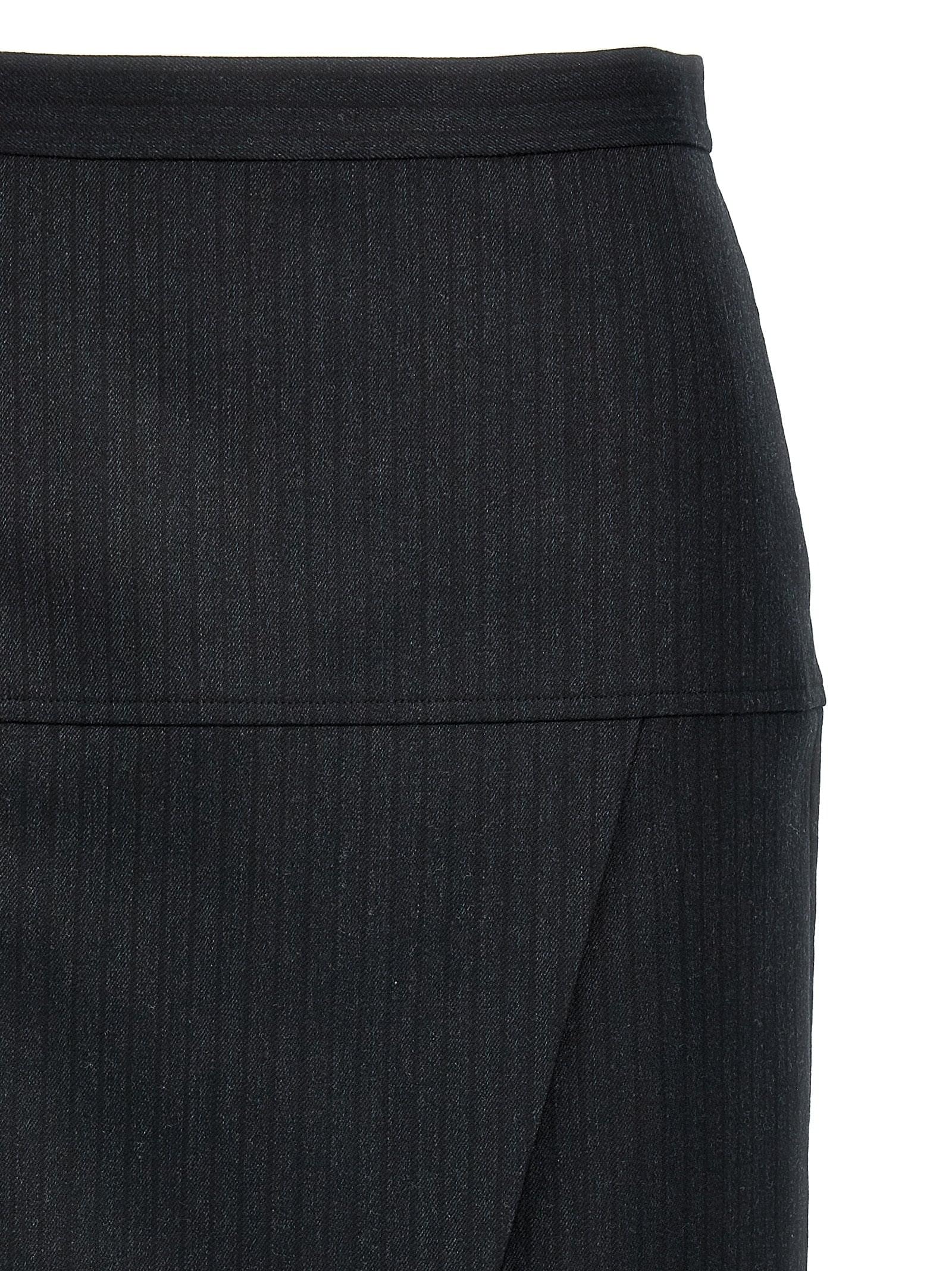 Fendi Women Pinstriped Wool Skirt DestGlow