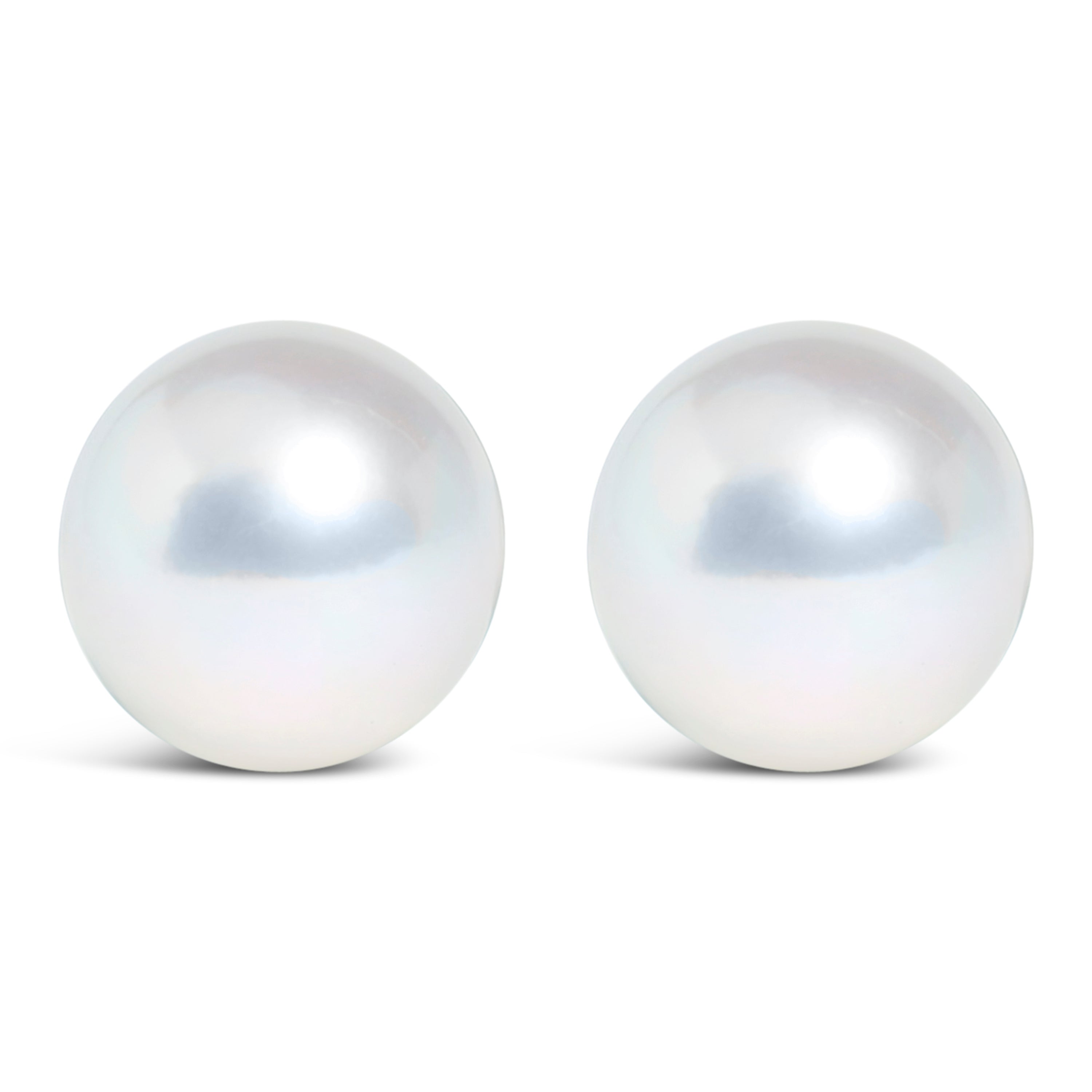 14k White Gold 5-5.5MM Akoya Cultured Pearl Solitaire Stud Earrings DestGlow