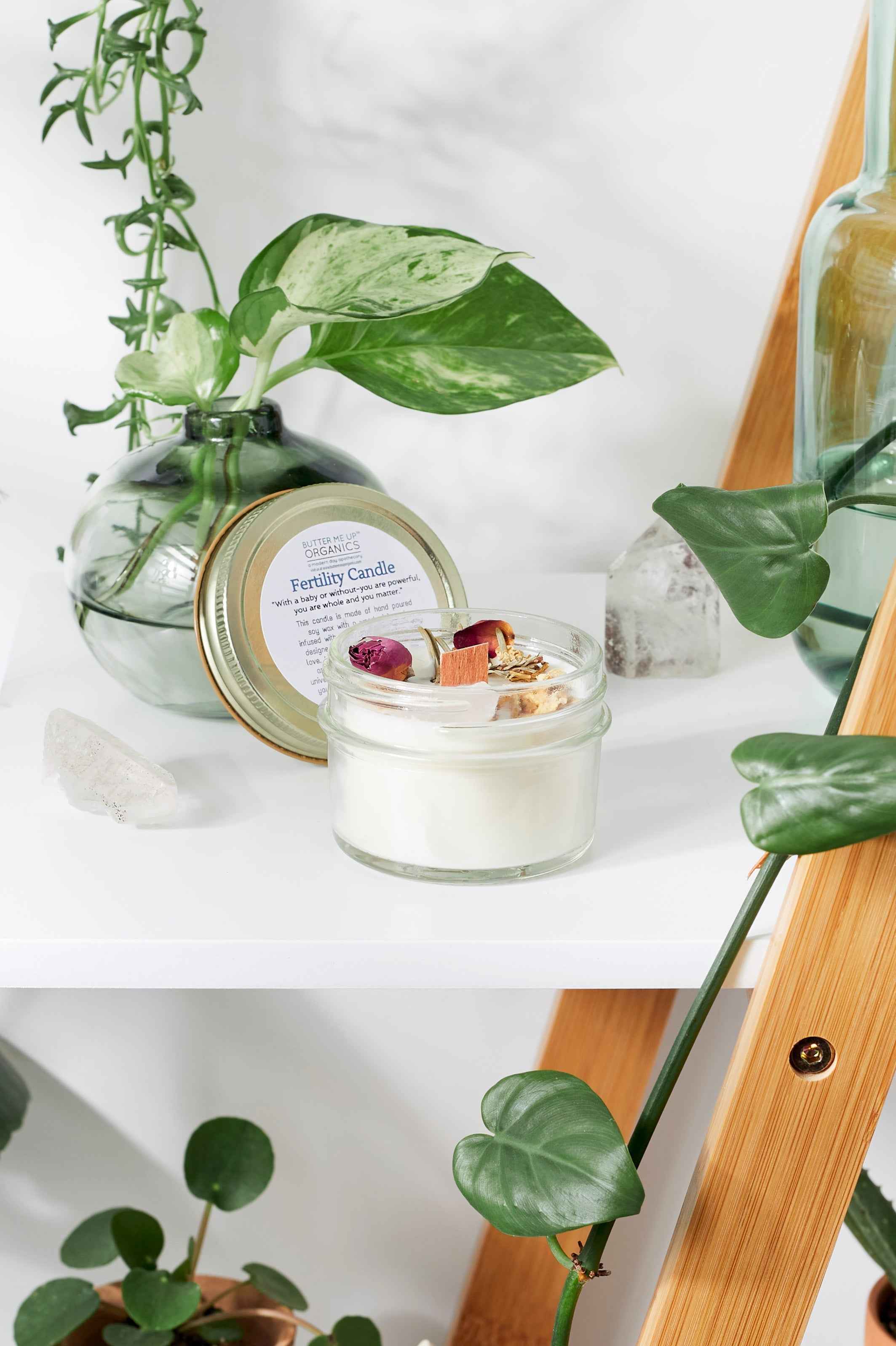 Fertility candle / crystal candle / abundance candle / butter me up organics / intention candle by Butter Me Up Organics
