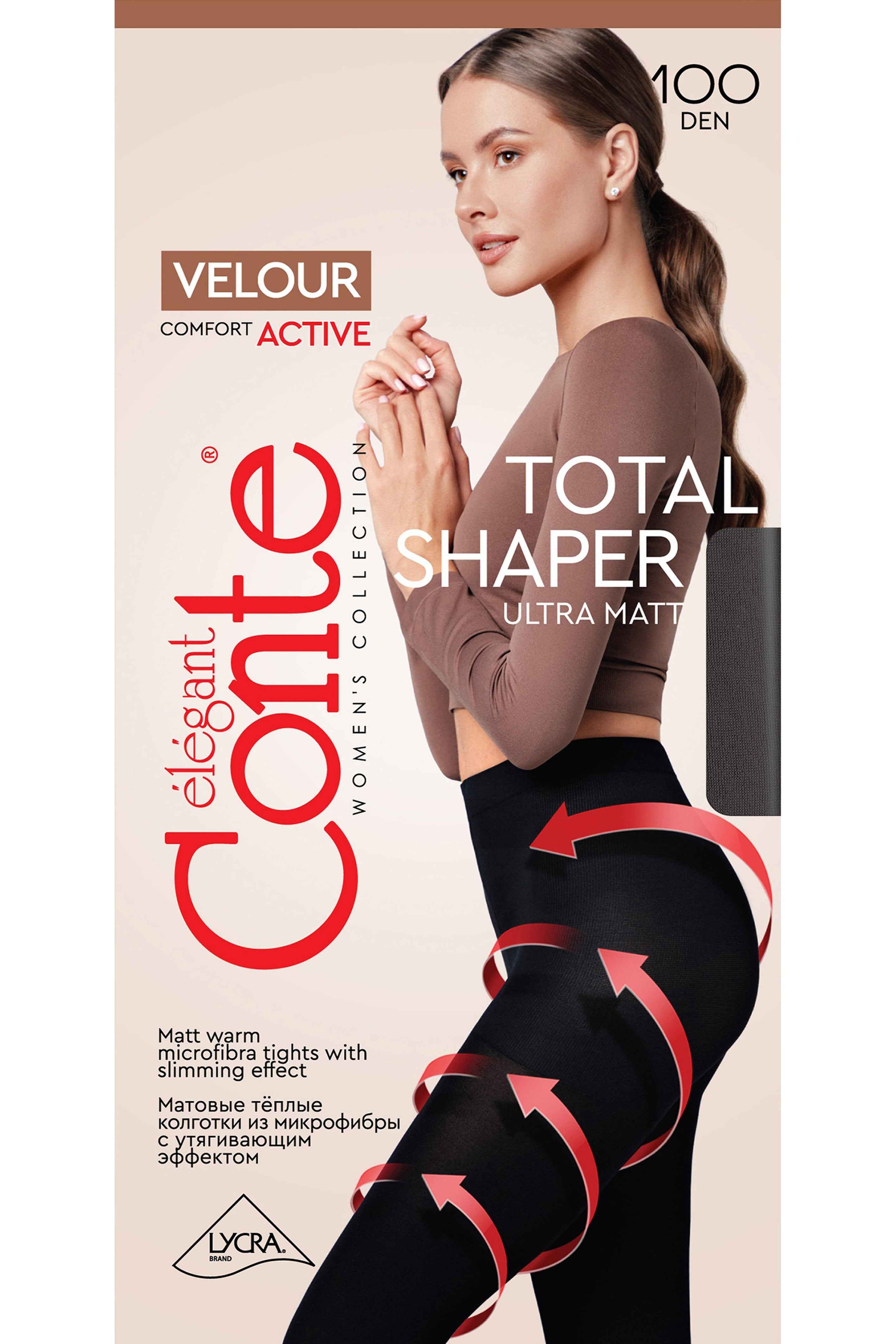 Tights Conte Velour Active 100 Den - Matte Support & Compression