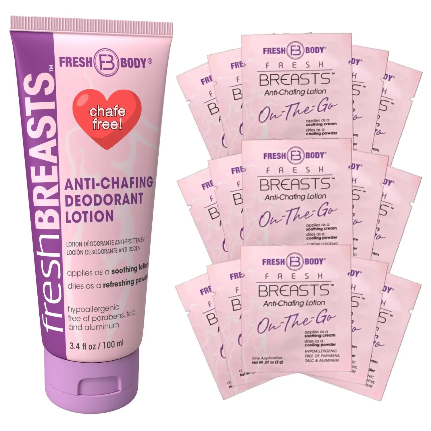 Fresh Breasts Anti-Chafing Cream 3.4 oz by Fresh Body FB®