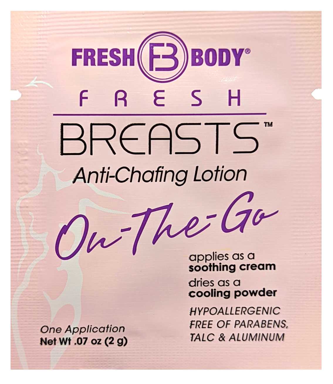 Fresh Breasts On-The-Go Anti-Chafing Cream Packets (select quantity) by Fresh Body FB®