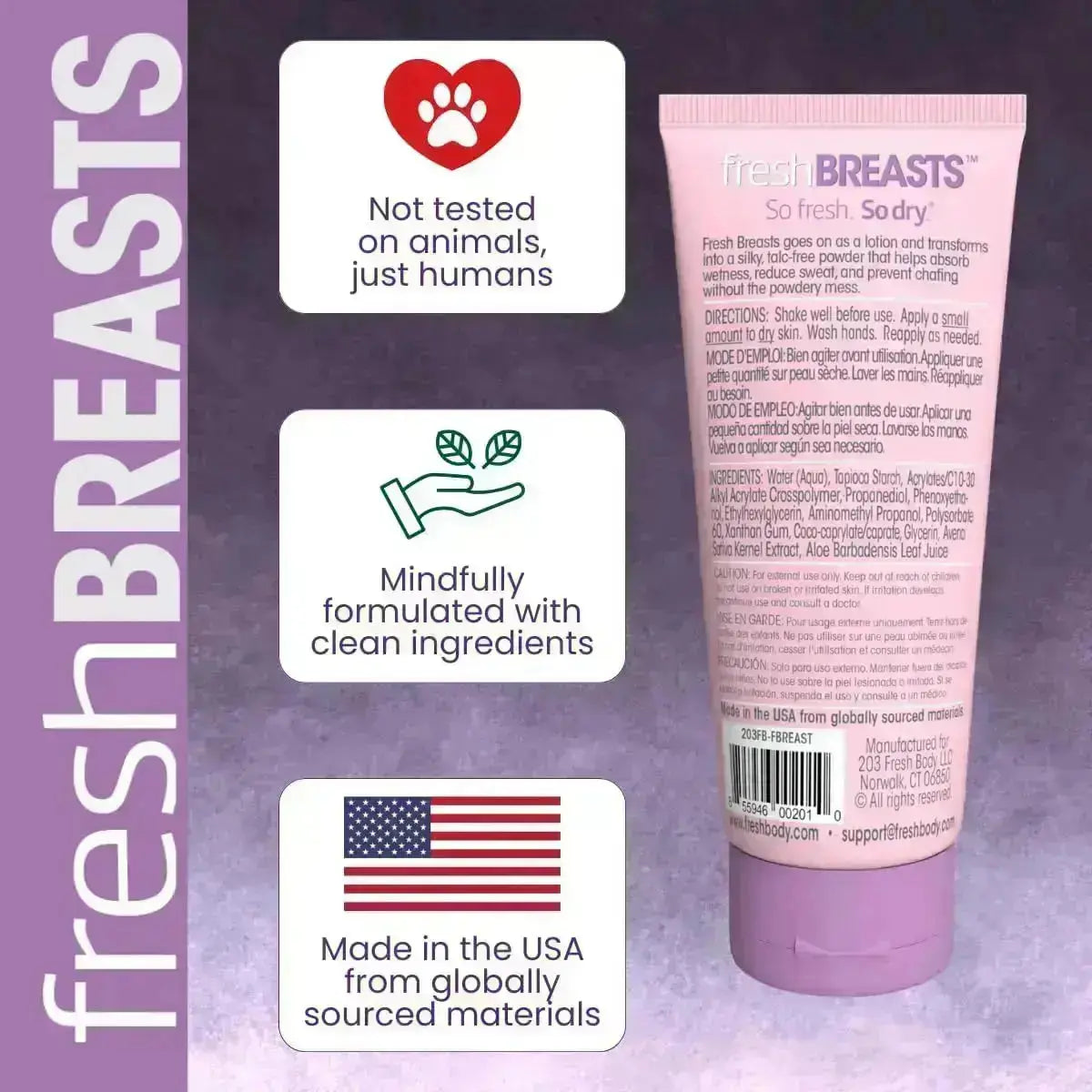 Fresh Breasts Anti-Chafing Cream 3.4 oz by Fresh Body FB®