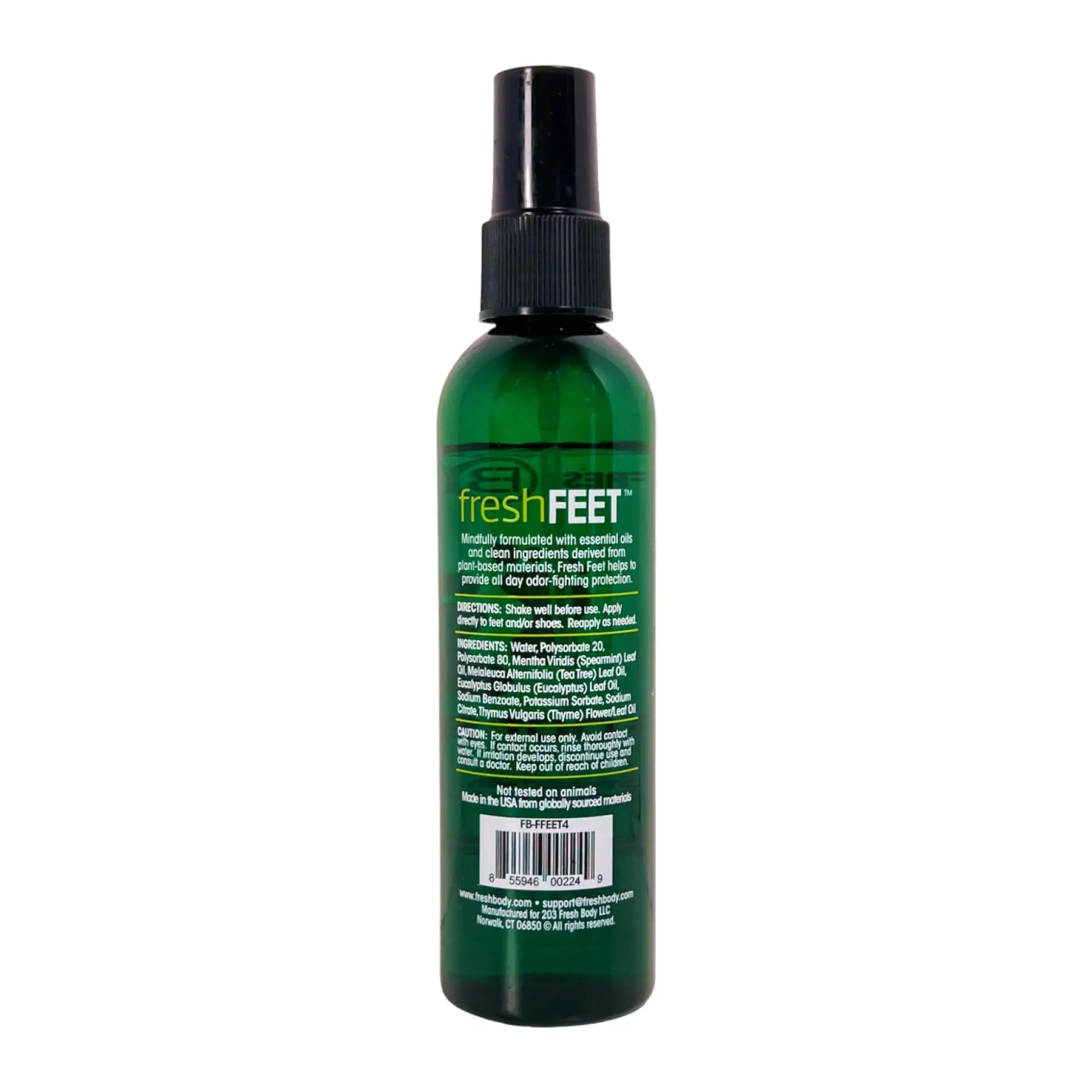 Fresh Feet Foot Spray with Eucalyptus, Spearmint & Tea Tree Oil - 4 oz Spray Bottle by Fresh Body FB®