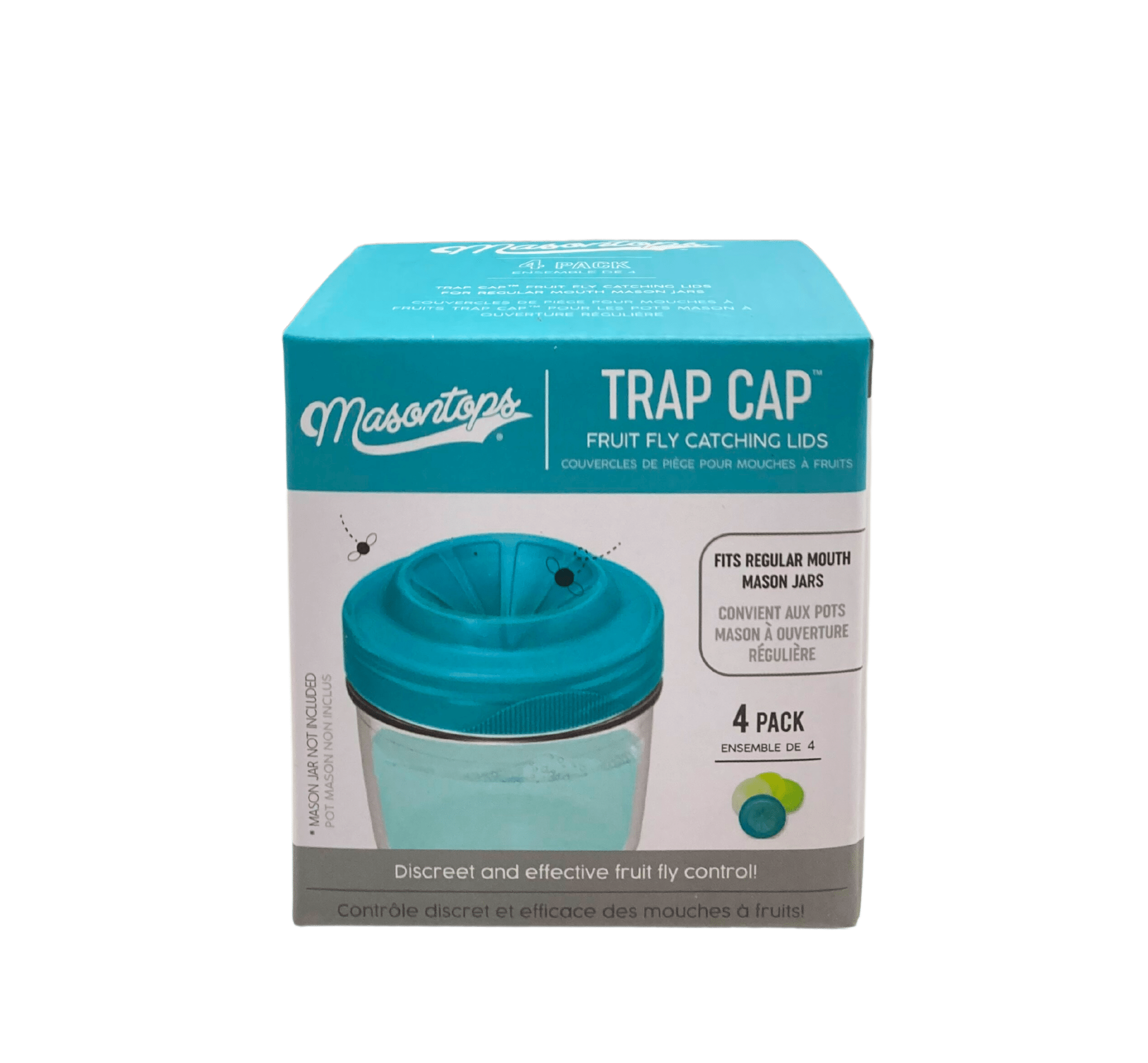 Trap Caps for Fruit Flies, 4-Pack, Masontops by Country Life Natural Foods