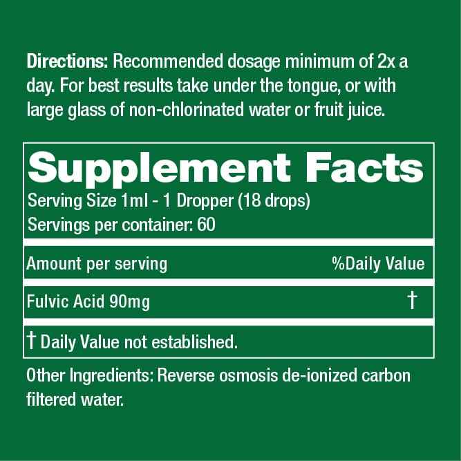 2oz Recharge 100% Fulvic Minerals Concentrate