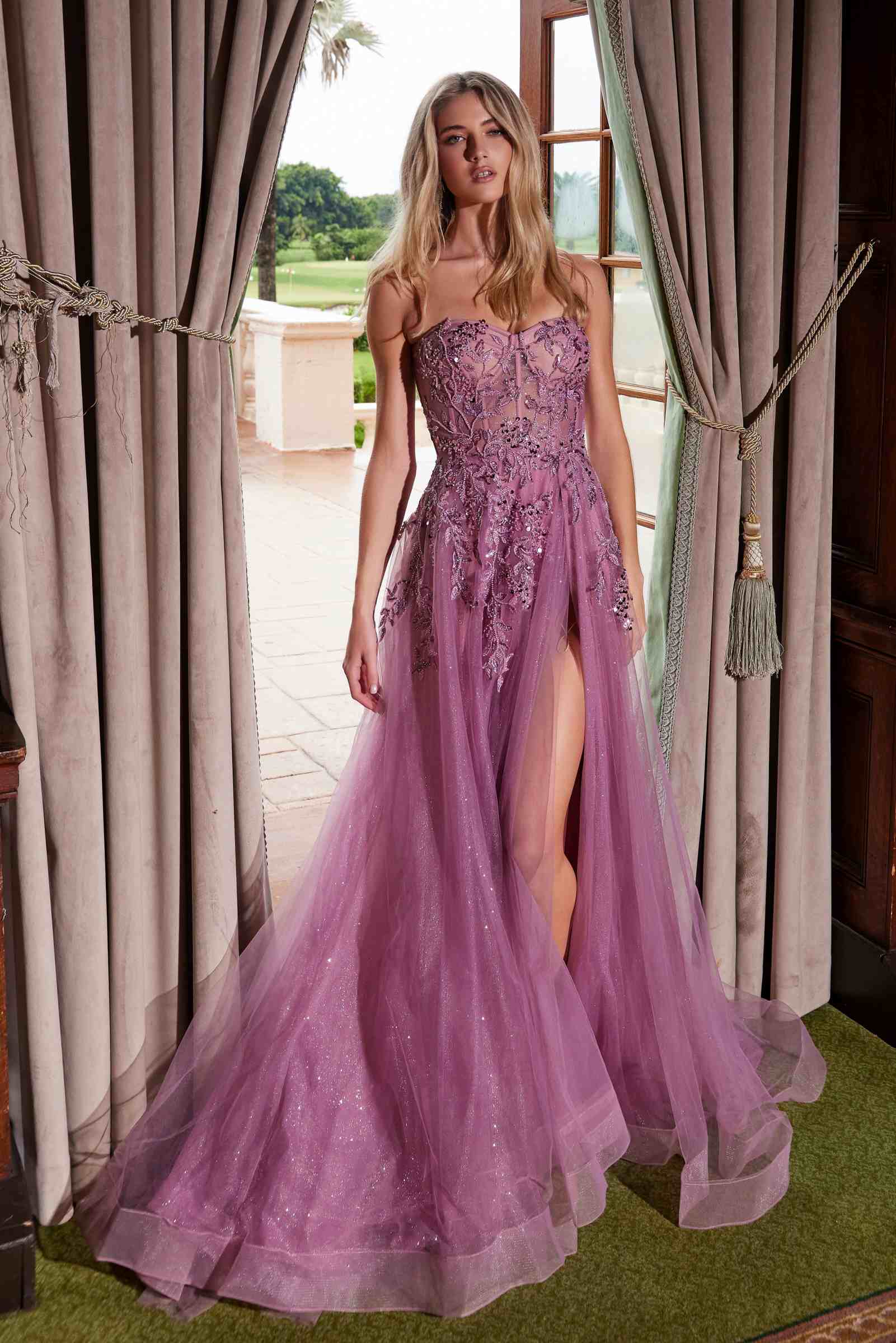 Nox Anabel G1371 Long A-Line Tulle Dress With A Sweetheart Top Sequin Applique by DiscountDressShop