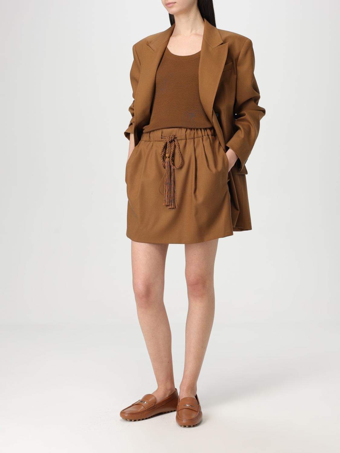 Max mara skirt woman leather