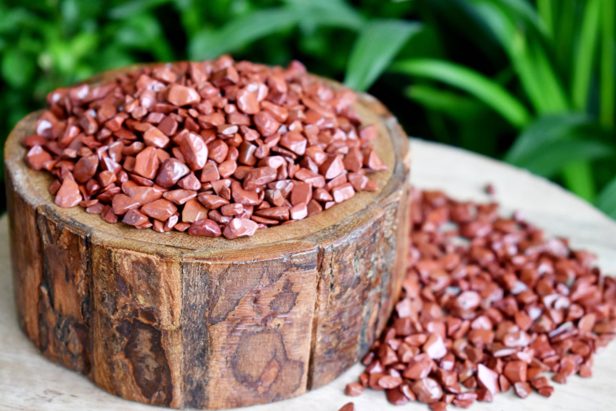 Red Jasper Crystal Chips. DestGlow