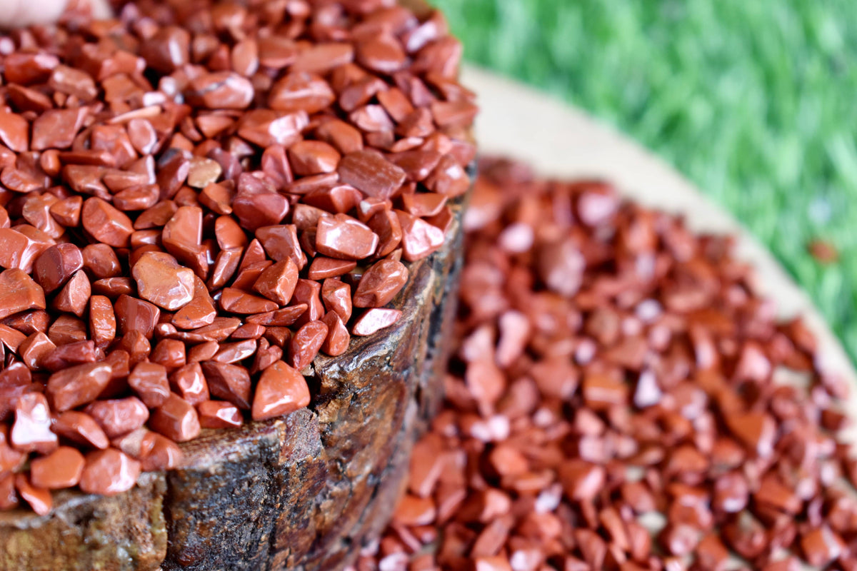 Red Jasper Crystal Chips. DestGlow