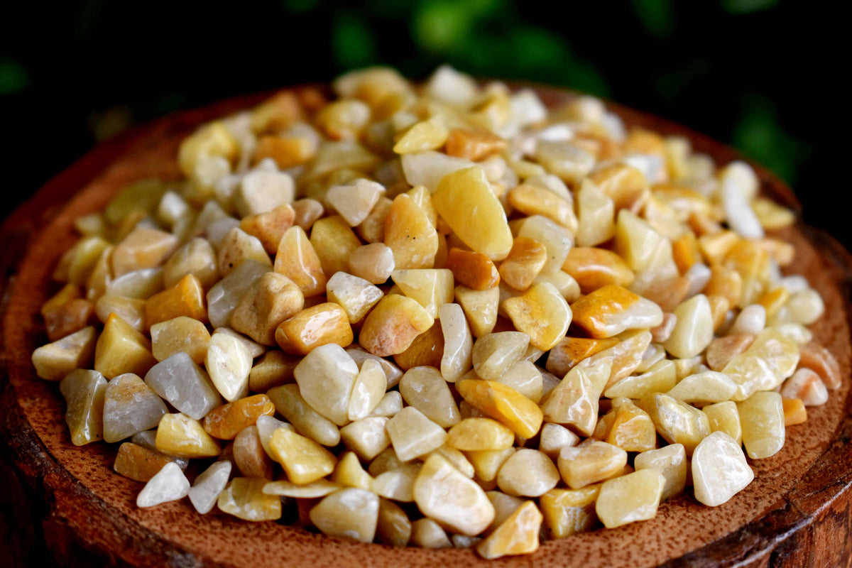 Raw Yellow Aventurine Crystal Chips.