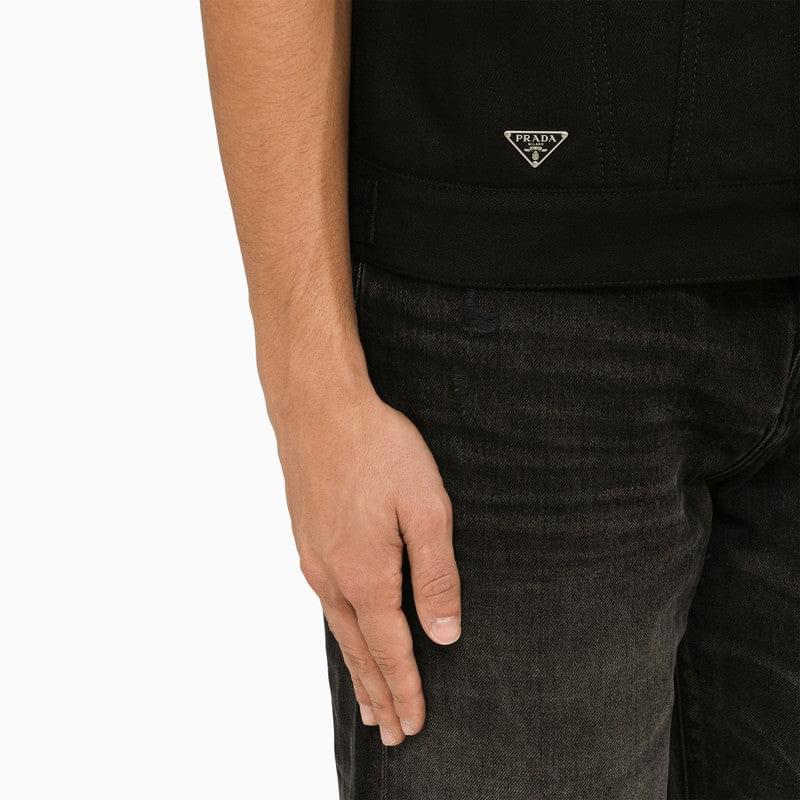 Prada Men Black Denim Waistcoat