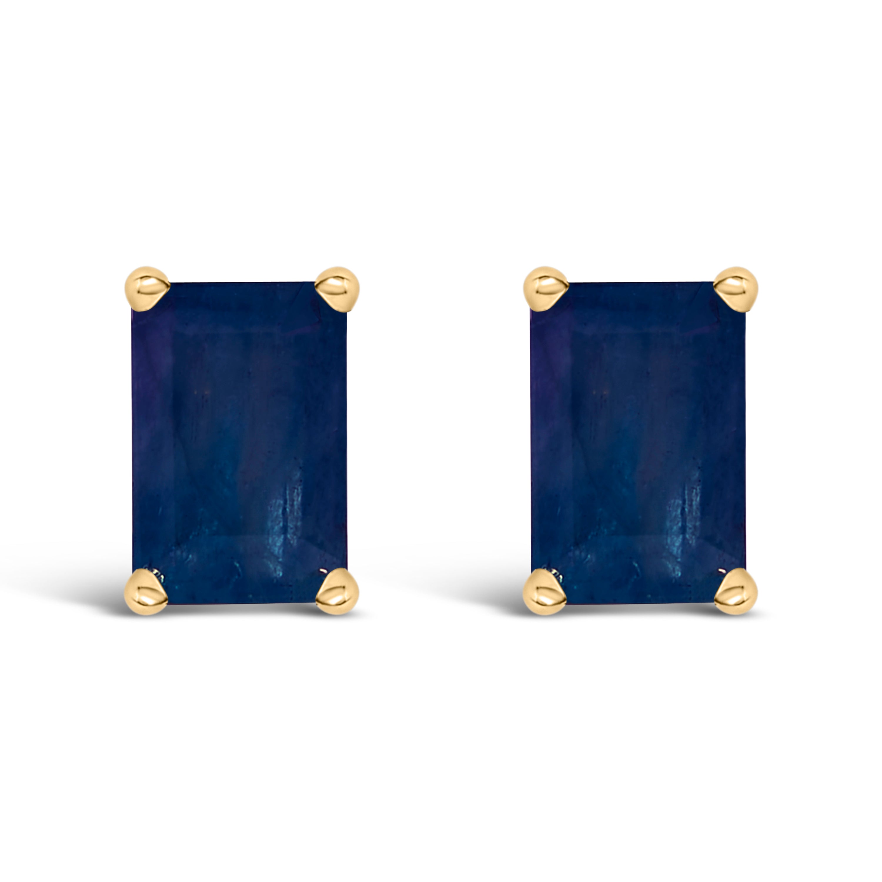 14K White Gold 6x4MM Emerald Shaped Amethyst Solitaire Stud Earrings DestGlow