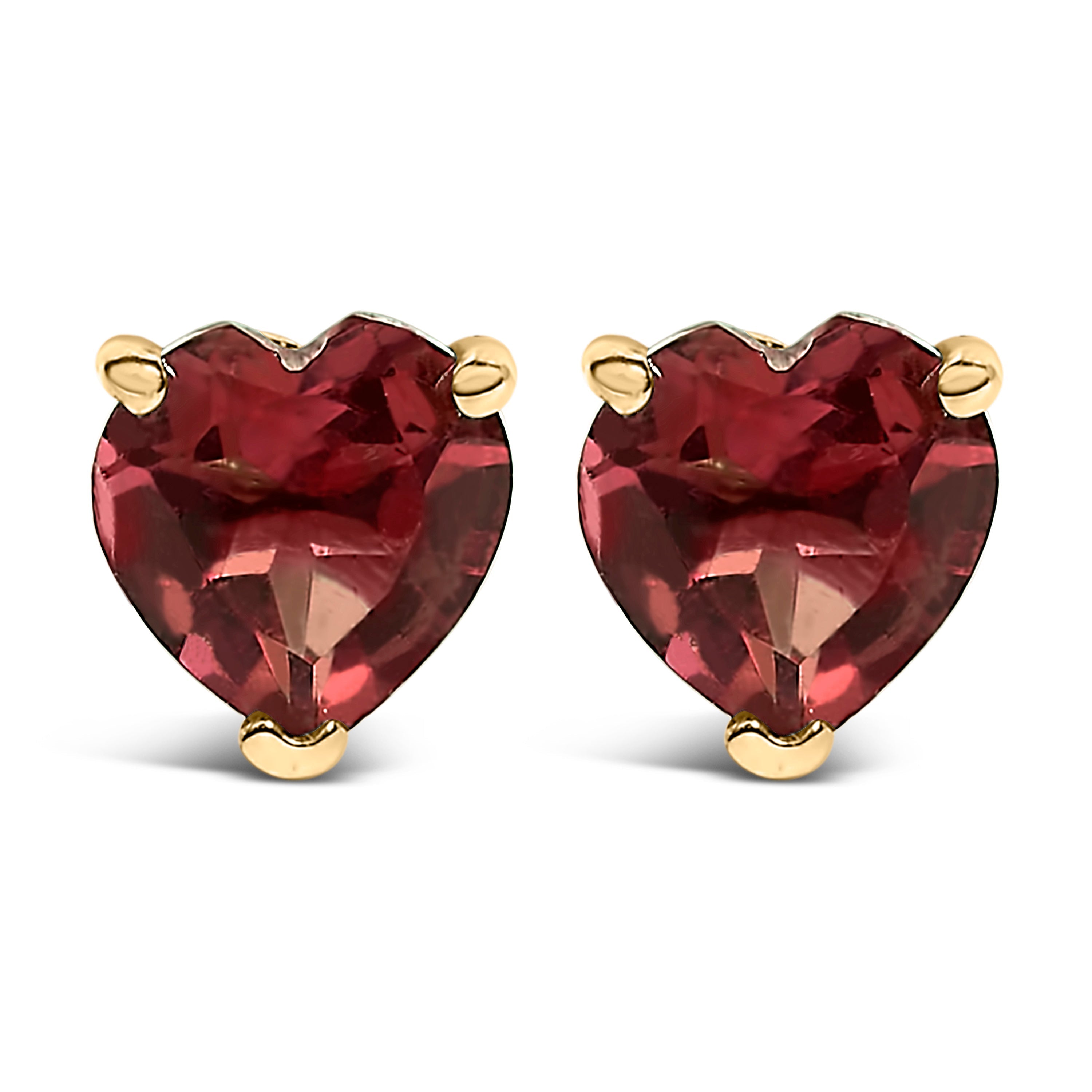 14K White Gold 5MM Heart Cut Purple Amethyst Solitaire Stud Earrings DestGlow