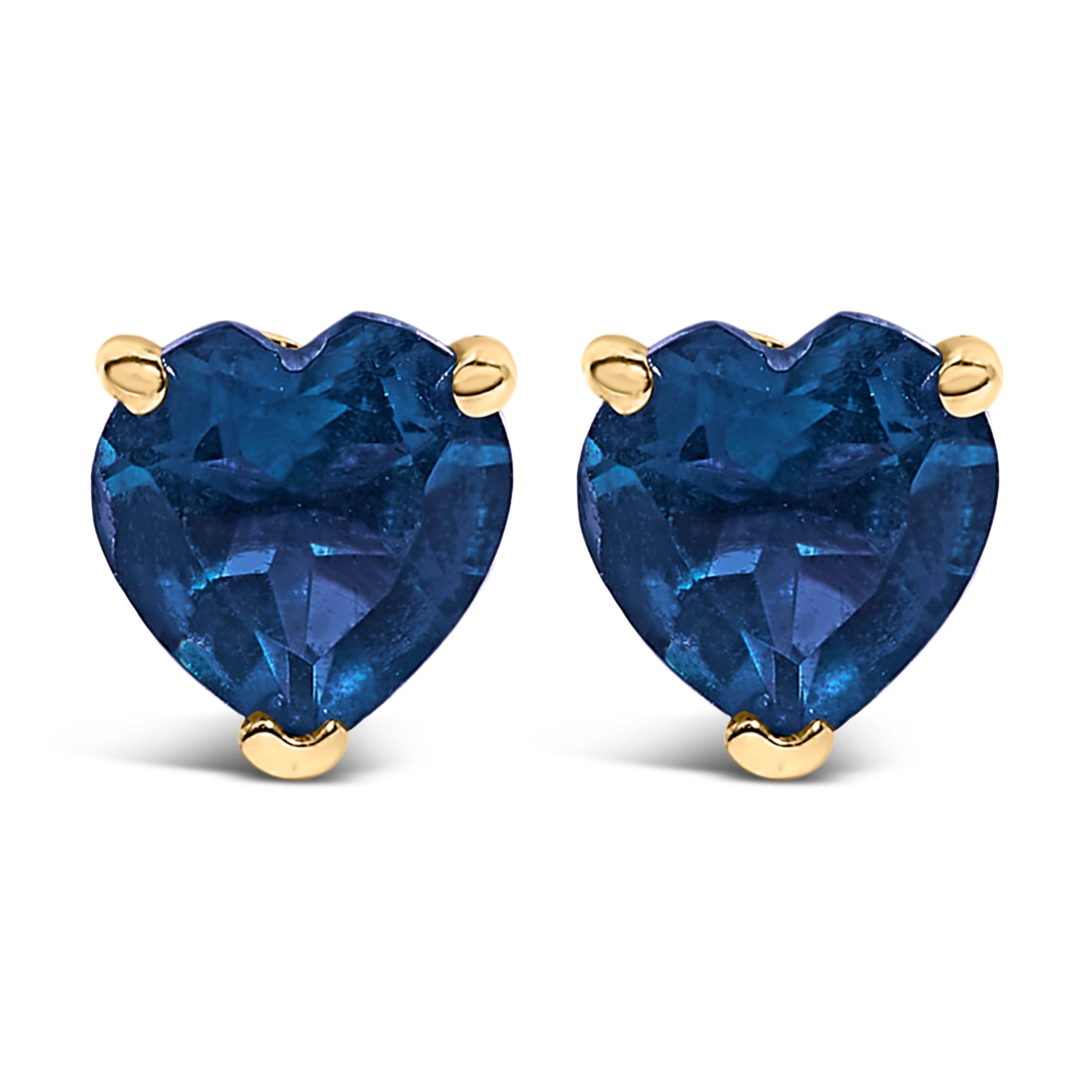 14K White Gold 5MM Heart Cut Purple Amethyst Solitaire Stud Earrings DestGlow