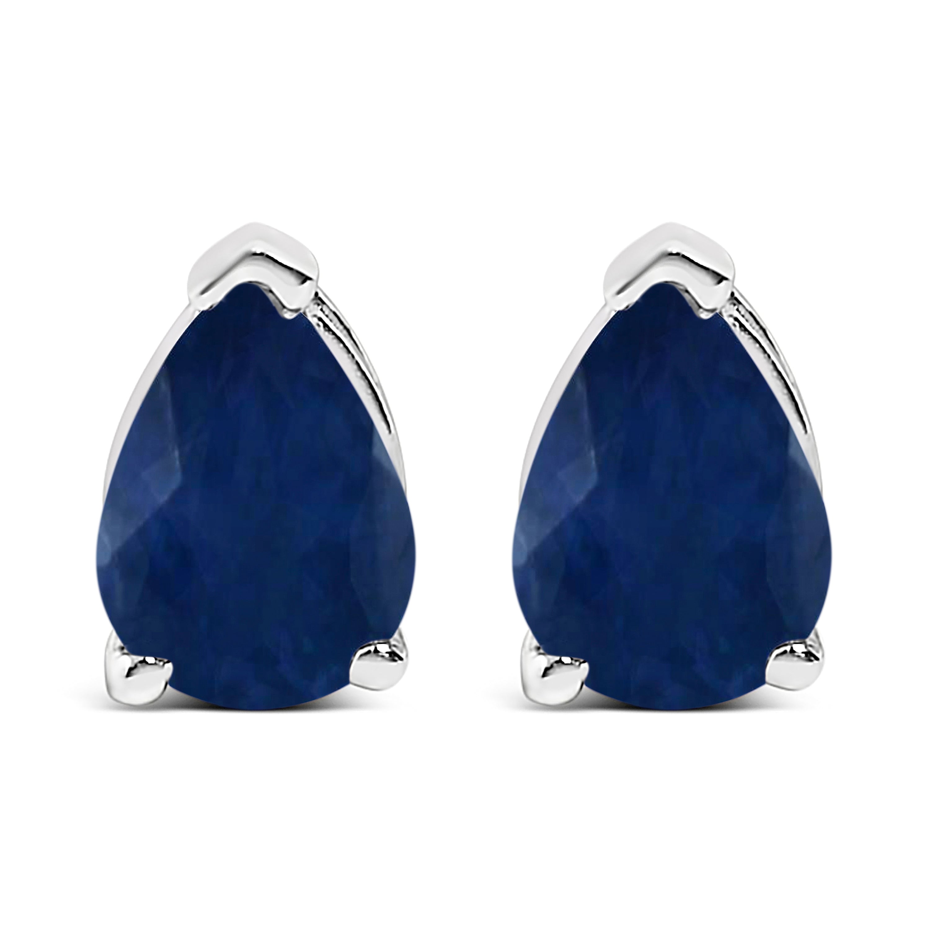 14K White Gold 6x4MM Pear Shaped Purple Amethyst Solitaire Stud Earrings DestGlow