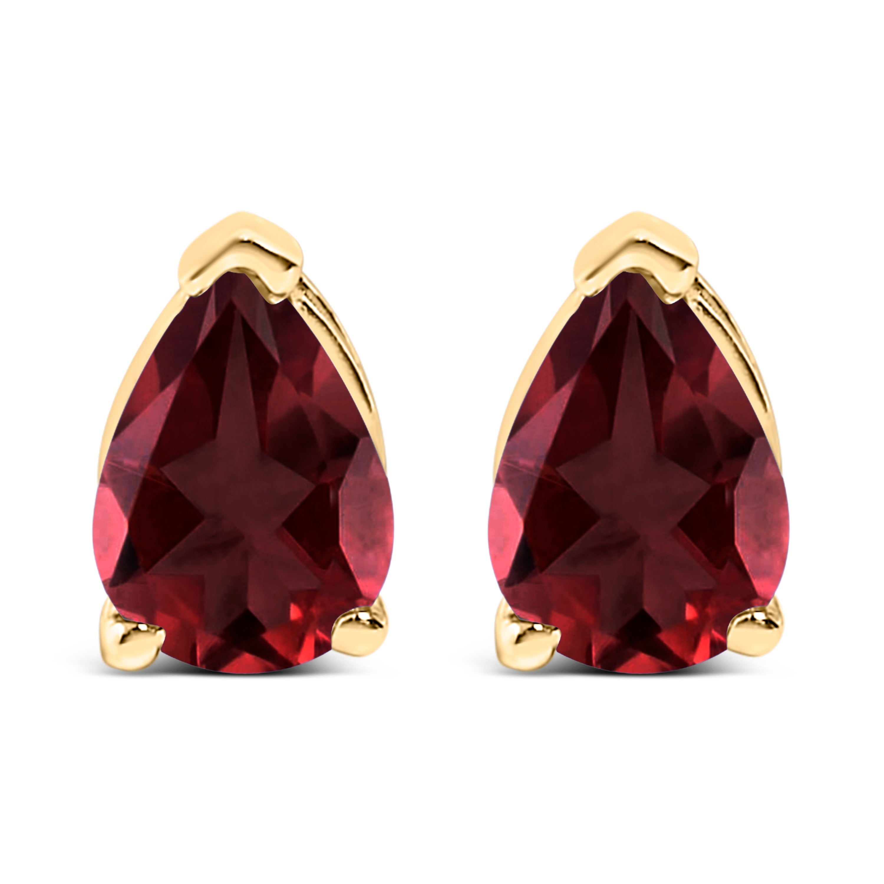 14K White Gold 6x4MM Pear Shaped Purple Amethyst Solitaire Stud Earrings DestGlow