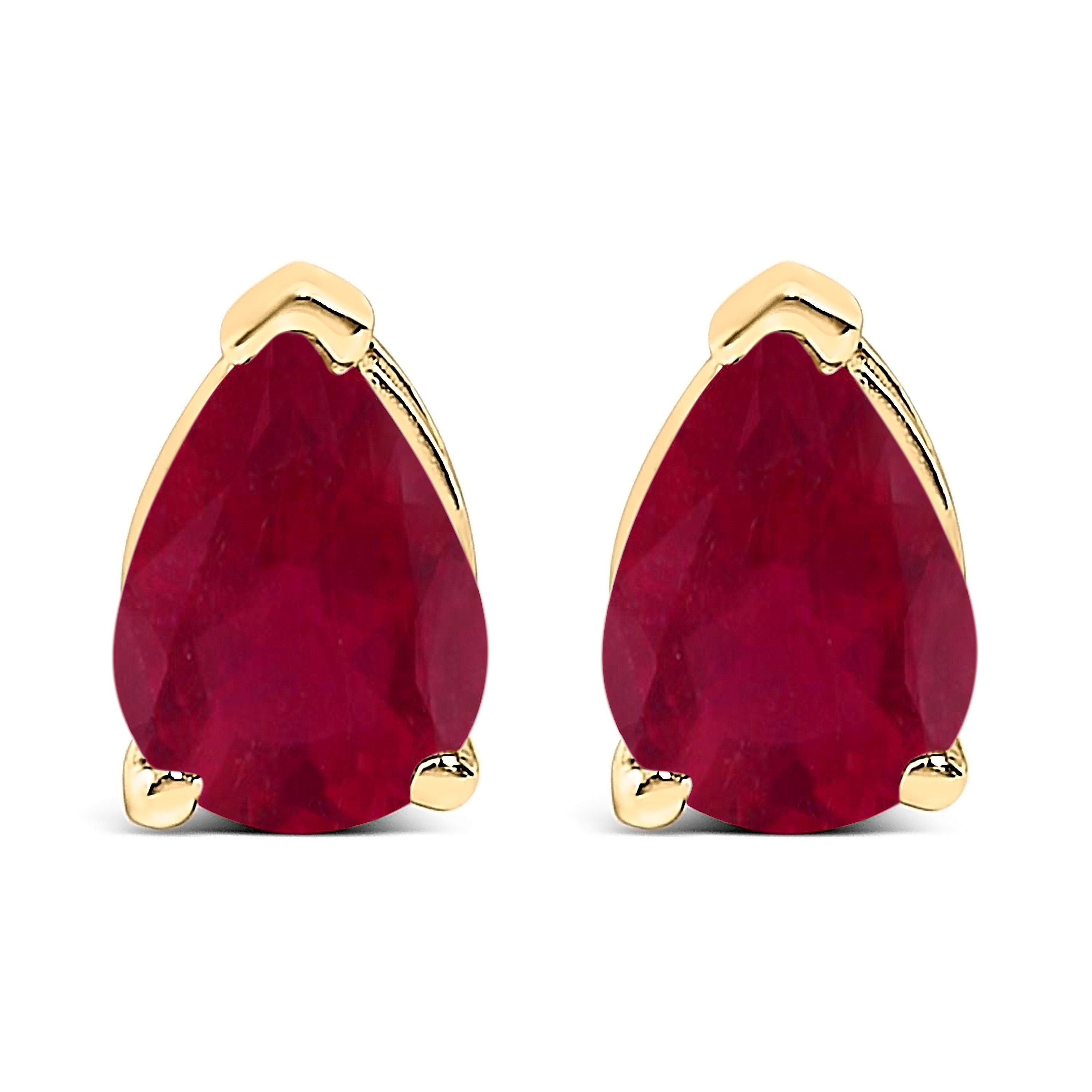 14K White Gold 6x4MM Pear Shaped Purple Amethyst Solitaire Stud Earrings DestGlow
