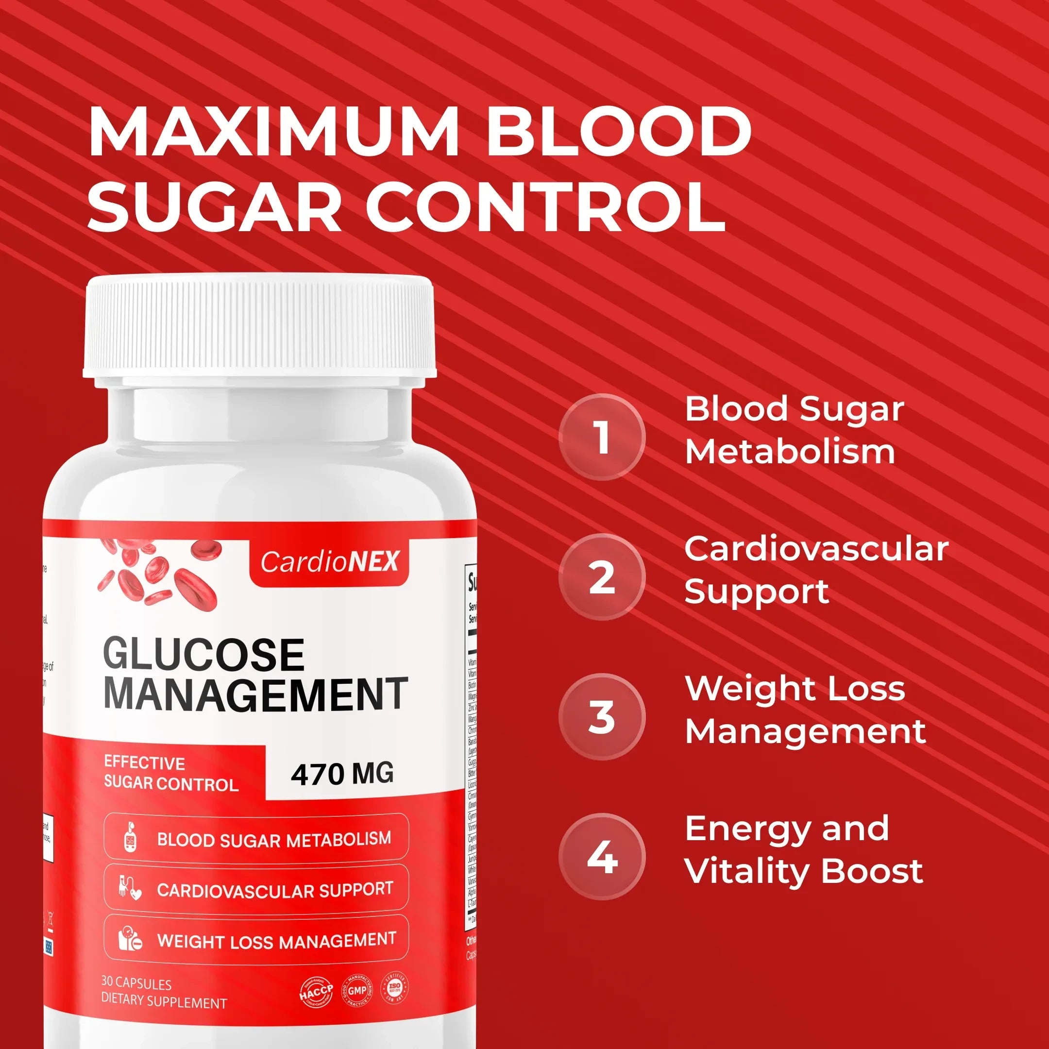 CardioNEX Glucose Management by RevitMe - Supplements Store