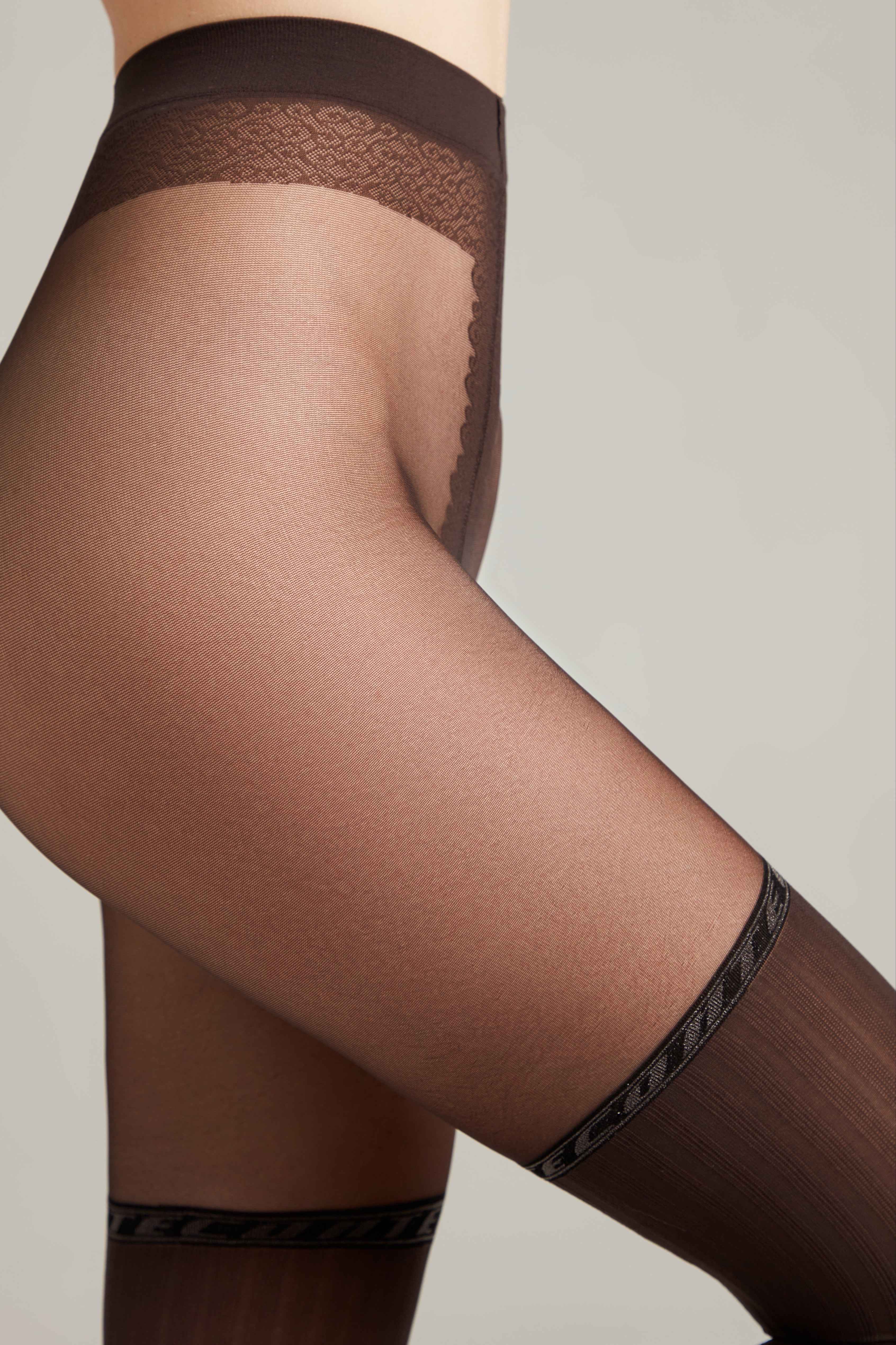 Fantasy Tights Conte Glam - Stockings with Vertical Stripes
