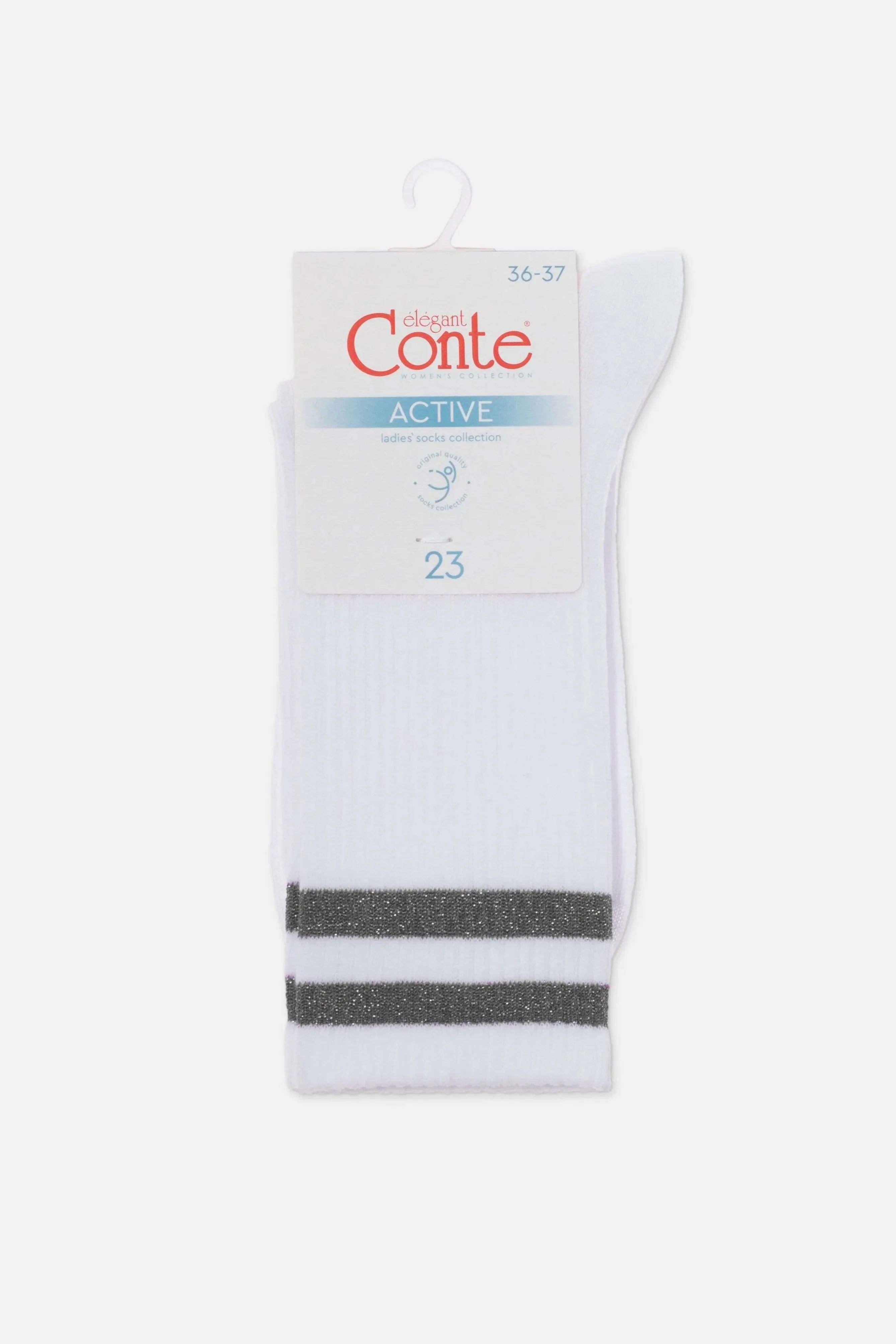Conte Cotton Long Socks Active 157 - Lurex Stripes - DestGlow