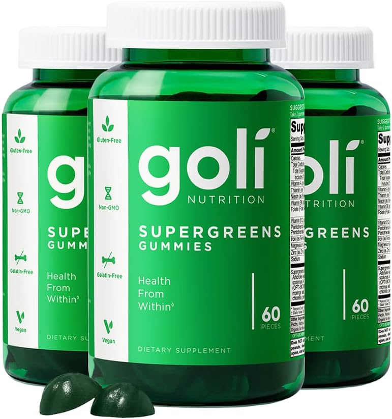 Goli Supergreens Gummies – 3 Pack (180 Gummies Total) by Top Vita Shop