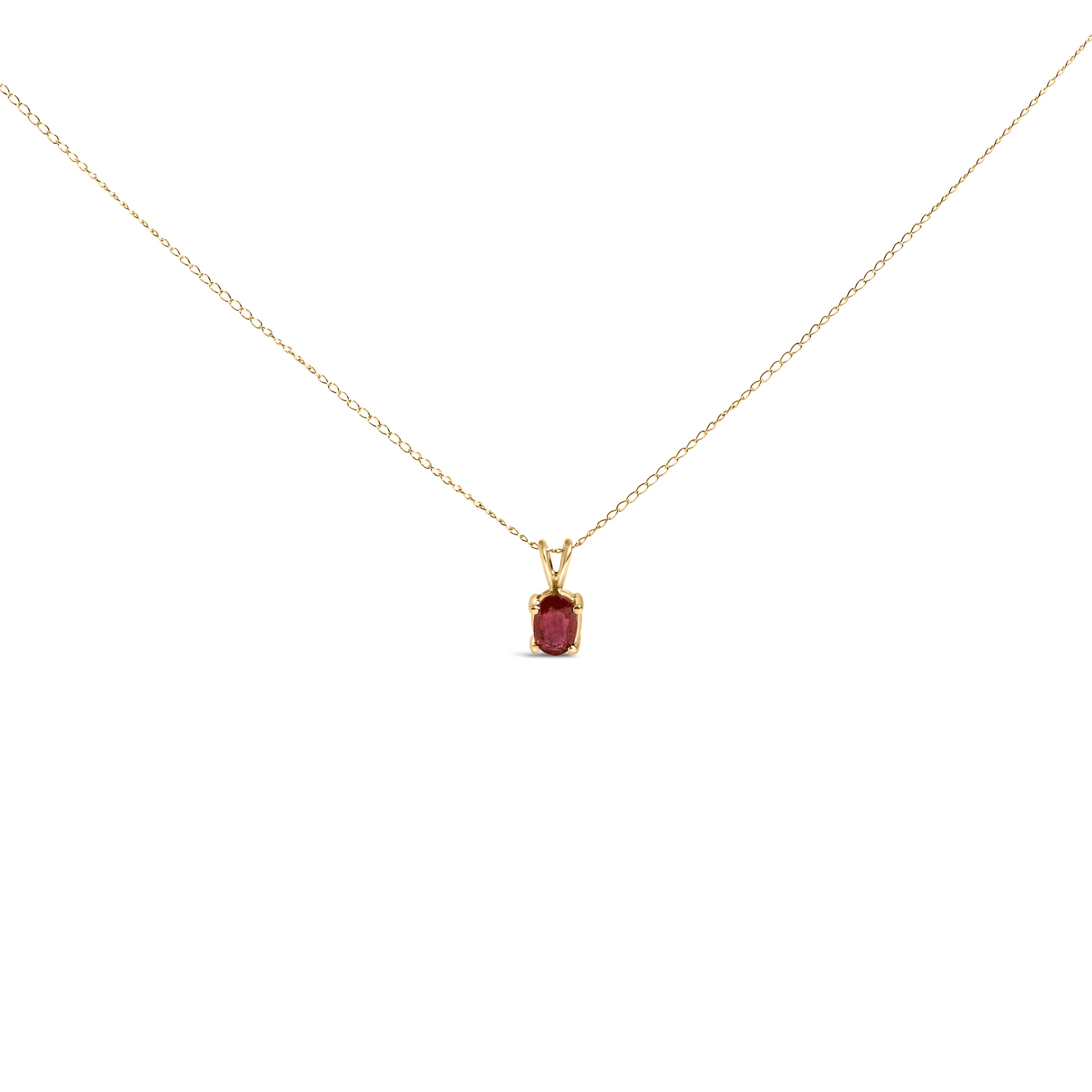 14K White Gold 6x4MM Oval Shaped Purple Amethyst Solitaire Pendant Necklace DestGlow