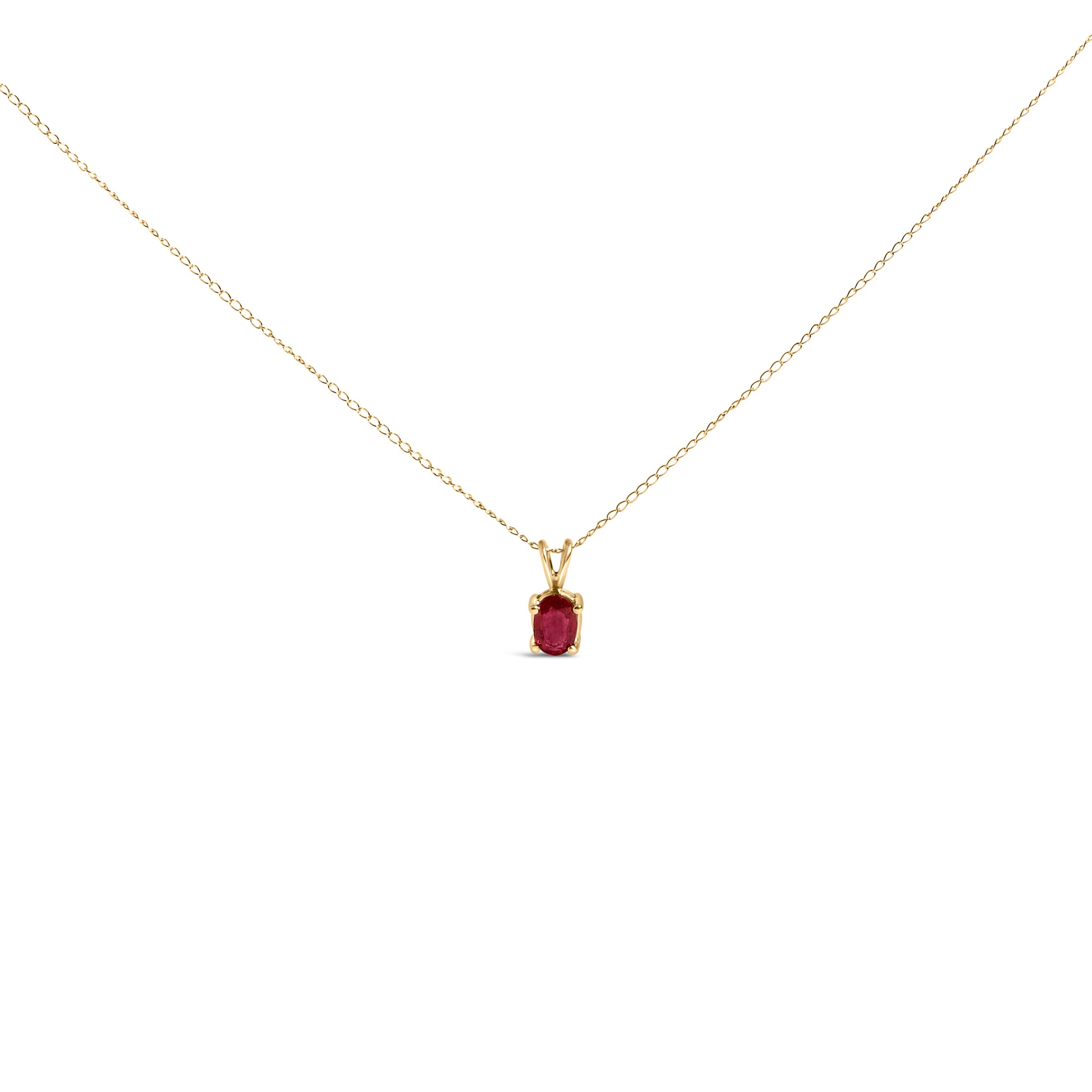 14K White Gold 6x4MM Oval Shaped Purple Amethyst Solitaire Pendant Necklace DestGlow