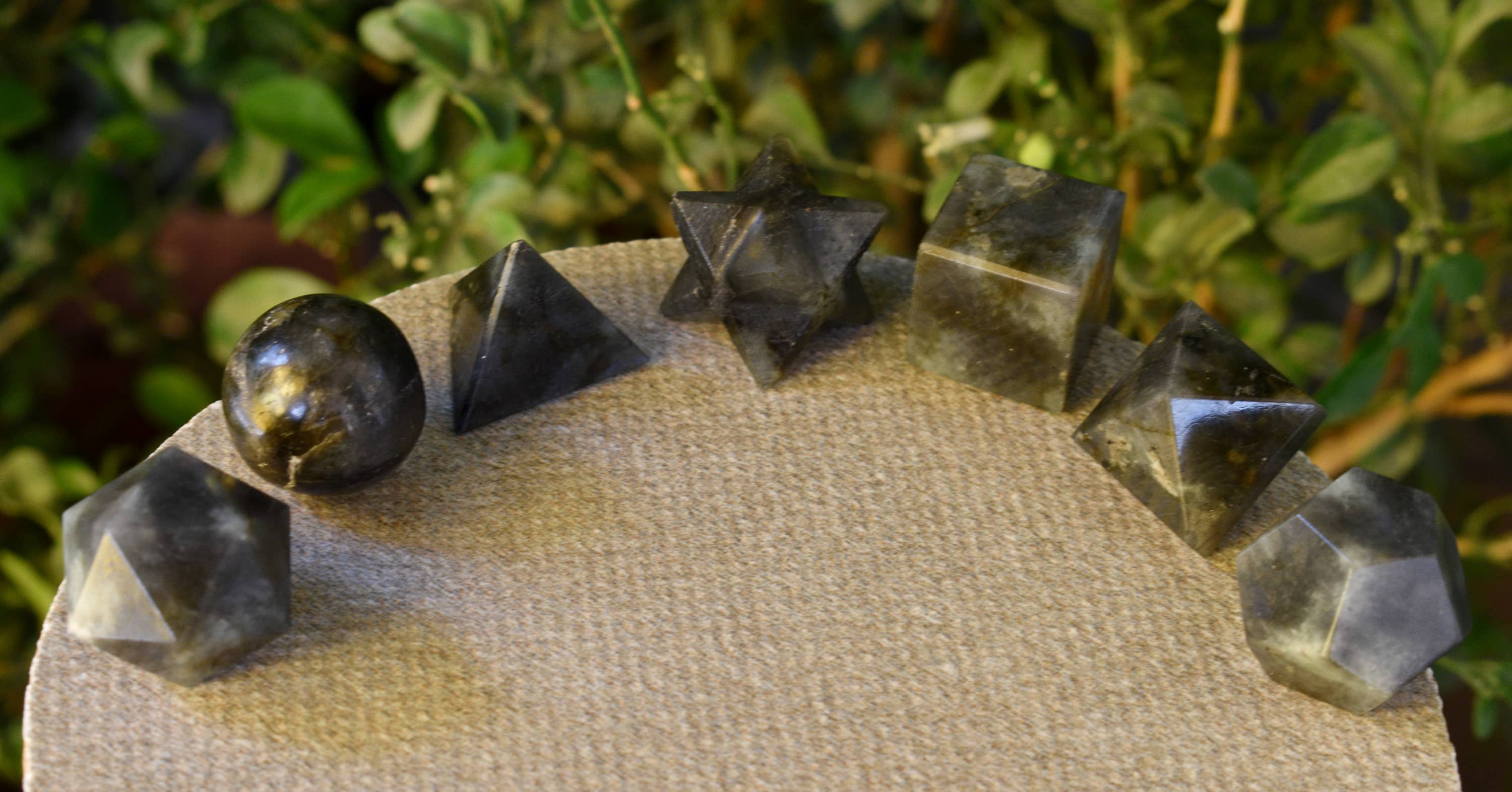 7 pcs Labradorite Platonic Solids Sacred Geometric Set, Crystal Geometry Set DestGlow