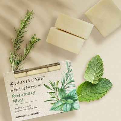 Olivia Care Rosemary Mint Bar Soap Set 5oz/3ct - New - DestGlow