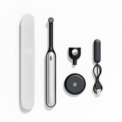 quip Rev Oscillating Rechargeable Electric Toothbrush Black/Silver - Imperfect Box by This is Beauty US