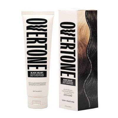 Overtone Black Velvet Daily Conditioner- Semi-Permanent Hair Color 4.5 oz - New DestGlow