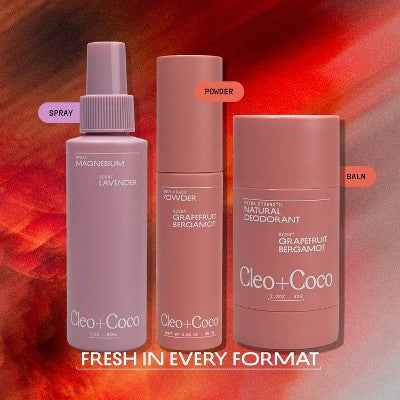 cleo+coco. Body and Hair Antiperspirants and Deodorant Powder Grapefruit Bergamot 0.88oz - New