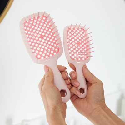 UNbrush Mini Pastel Detangling Hair Brush Peony Light Pink - New
