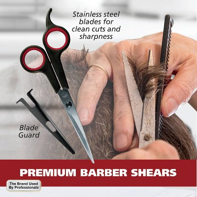 Wahl Haircutting Scissors and Accessory Kit with Shears, Blade Guard, Spray Bottle, Comb, Neck Duster & Cape - New by This is Beauty US