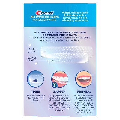 Crest 3DWhitestrips Noticeably White At-home Teeth Whitening Kit 10 Treatments - Imperfect Box DestGlow
