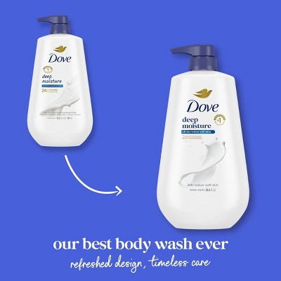 Dove Deep Moisture Body Wash Nourishes the Driest Skin 24hr Lotion-Soft Skin 30.6 fl oz - Imperfect Container by This is Beauty US