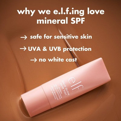 e.l.f. Halo Glow Skin Tint Light Coverage Foundation Mineral SPF 50 5 Light Warm 1 fl oz - Imperfect Box DestGlow