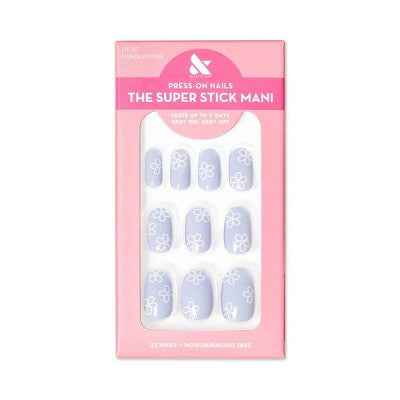 Olive & June Fake Nails S Round Floral Doodle 32ct - New