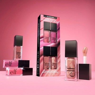 e.l.f. Glow Reviver Plumping Lip Oil Gift Set 4pc - Imperfect Box DestGlow
