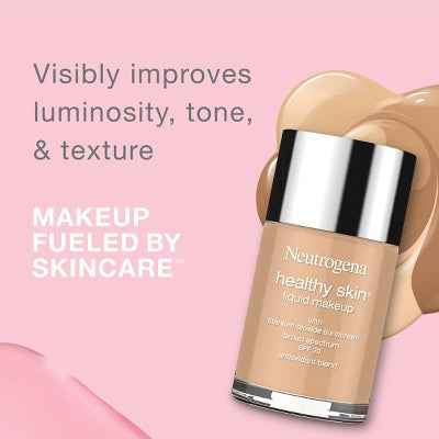 Neutrogena Healthy Skin Liquid Makeup Foundation, Lightweight & Flawless Coverage with Broad Spectrum SPF 20 Sunscreen 30 Buff - Imperfect Container