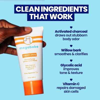 Megababe Happy Pits Detoxifying Underarm Mask 3 fl oz - New